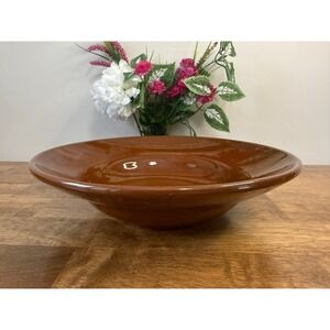 Vintage Williams Sonoma Brown Glazed Stoneware Serving Bowl Portugal Large Retro